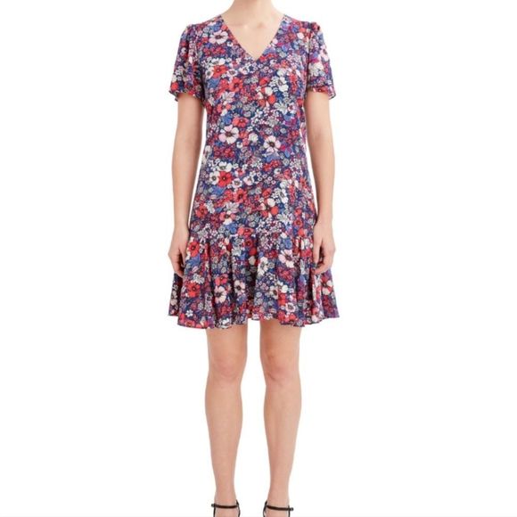 Bcbg Paris Women's Short Sleeve Flounce Hem Dress - Picture 3 of 6